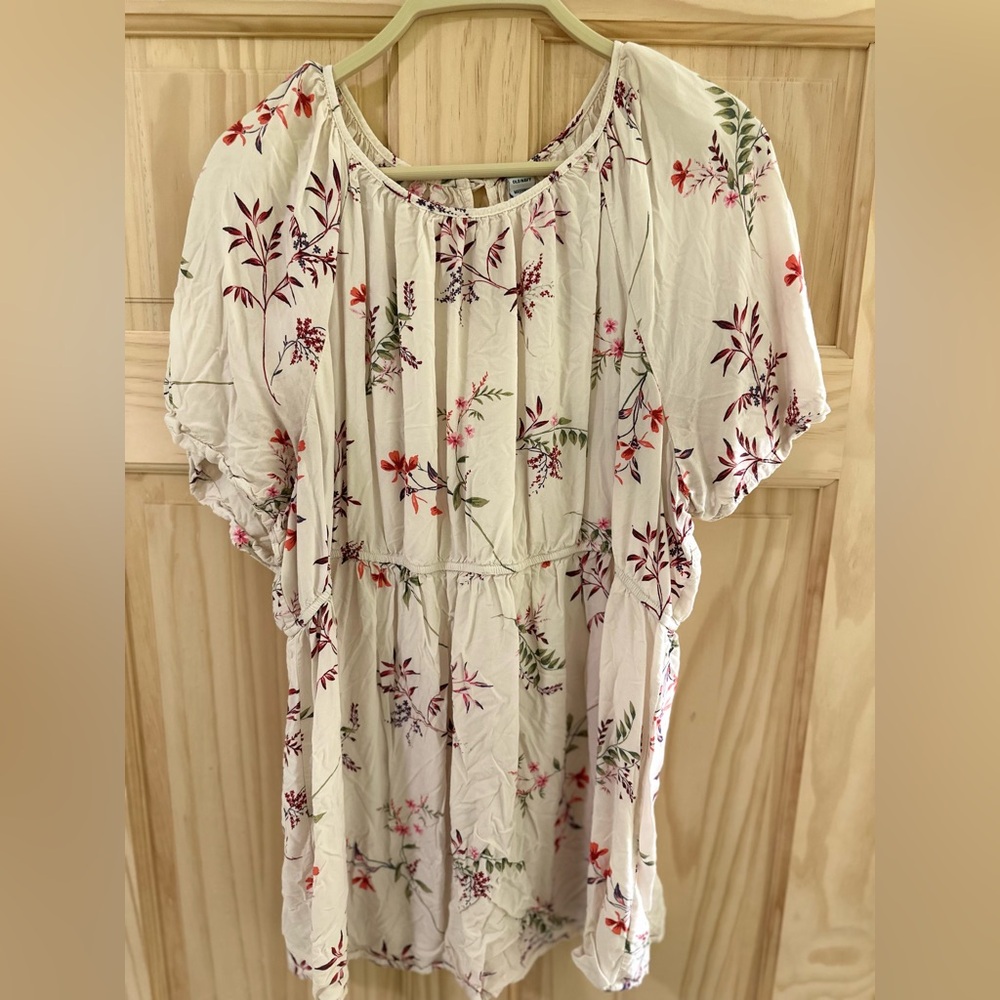 Old Navy Floral Botanical Maternity Babydoll Blouse Size XL